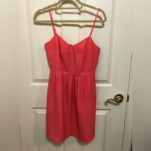 J. Crew coral pink spaghetti strap dress with pockets size 2